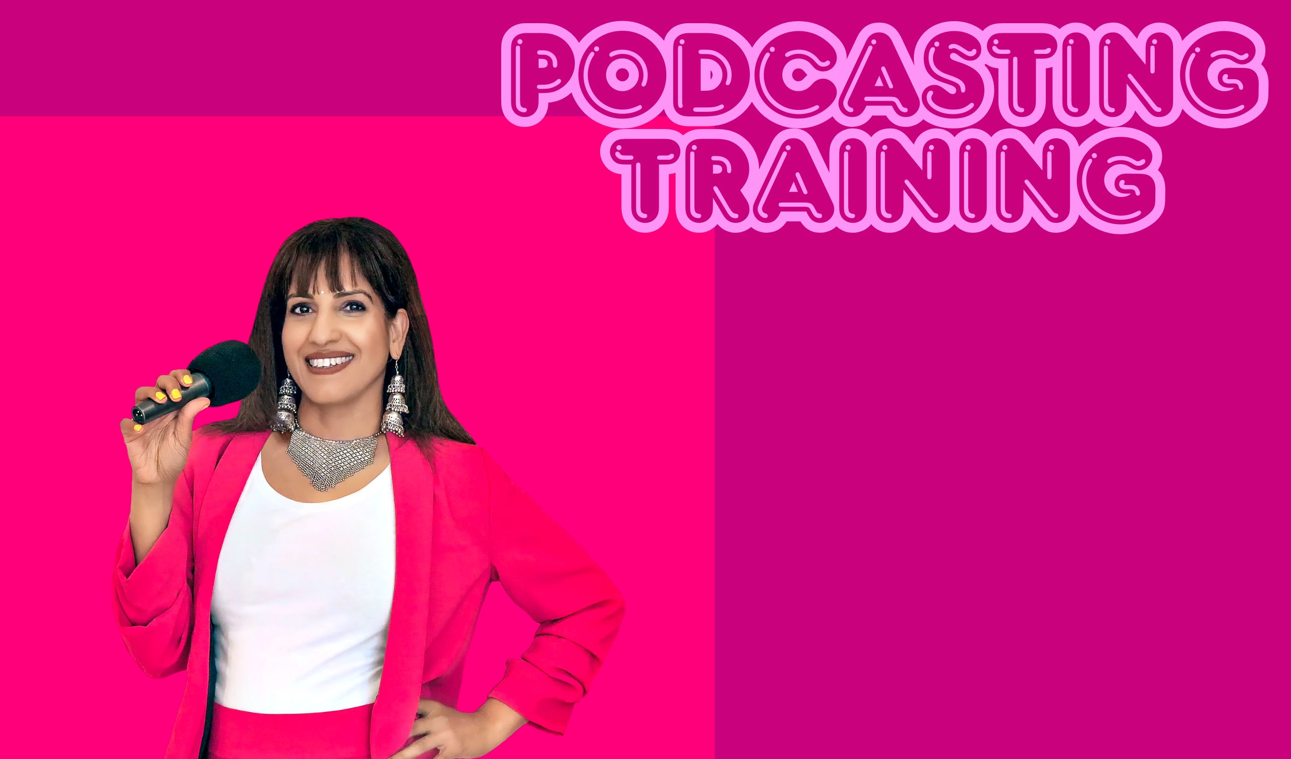 Women: learn podcasting from one of the best-known and respected podcasters in the world: Sangeeta Pillai winner of multiple awards.